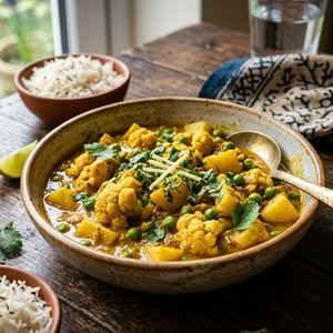 Cauliflower Potato Peas Kurma