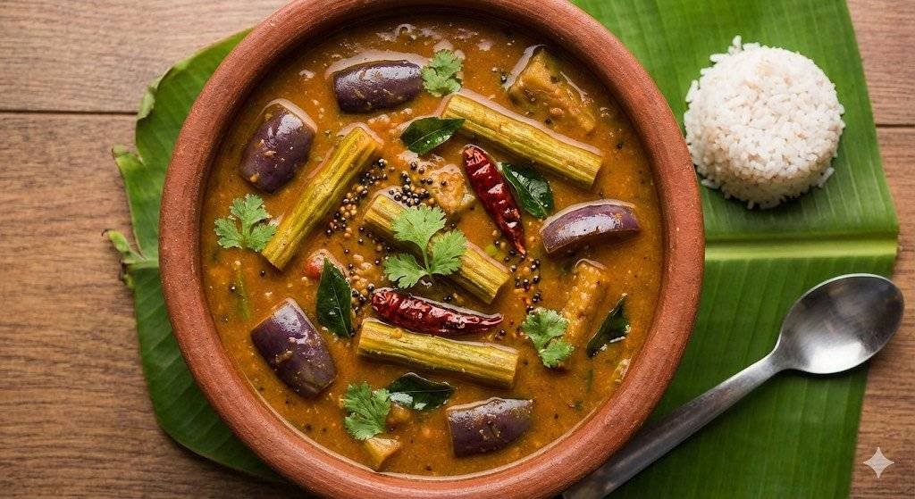 Kathirikai Drumstick Mango Sambhar