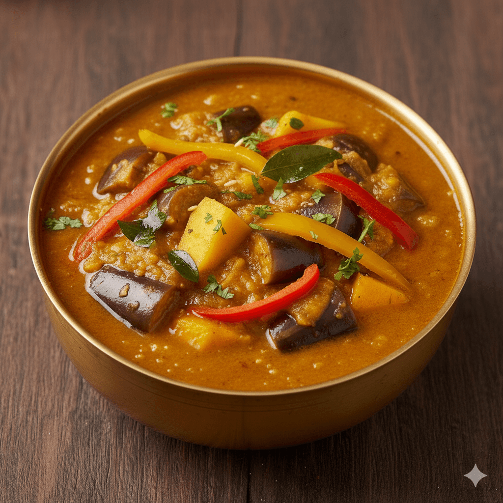 Kathirikai Bellpepper Mango Sambhar