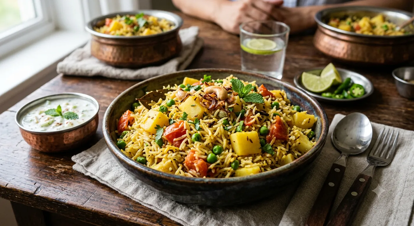 Aloo Matar tomato pulao