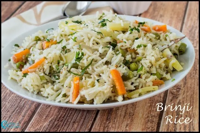 Veg Brinji ( made with coconut milk)