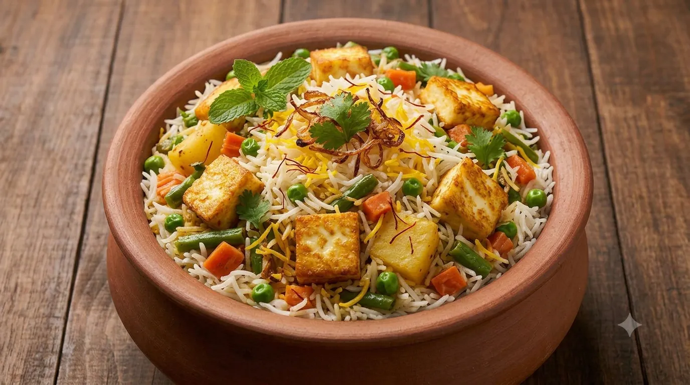 Veg biriyani with paneer